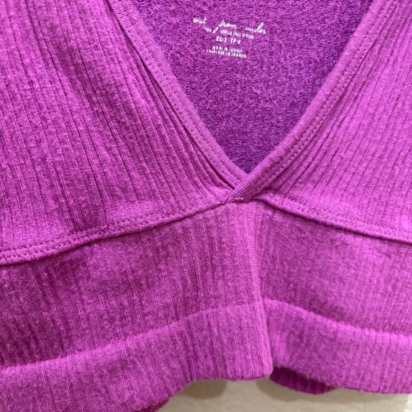 Out From Under | Urban Outfitters Drew Seamless Surplice Ribbed Bra Top Purple - Picture 6 of 8